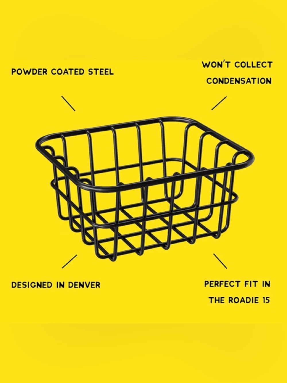 Black Wire Storage Basket - Made Only for Yeti Roadie 15